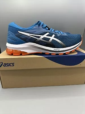 NEW ASICS Men's GT-1000 10 Running Shoes 1011B001-402 Blue/Orange Size 8.5 • $48