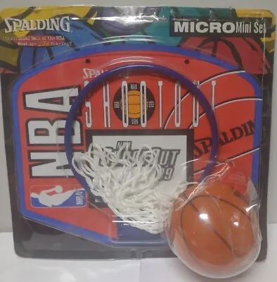 Vtg 90's NBA Shootout Spalding Micro Mini Basketball Hoop & Backboard Set NOS • $39.99