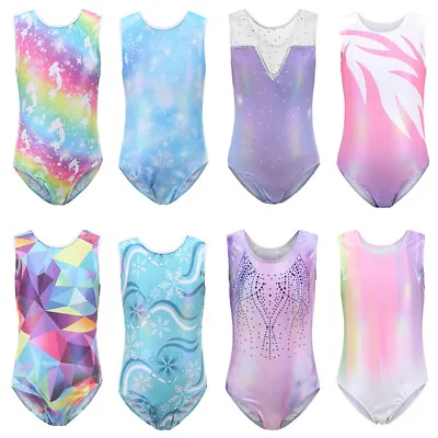 Girls Sleeveless Ballet Leotard Ballet Dance Gymnastics Dancewear Multi Pattern • £10.59