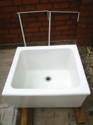 £145 • Buy Twyfords Belfast Butler Sink & Support Brackets. Deep Cleaners Sink 2 Wall Legs