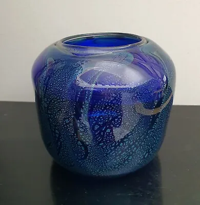 Gerry Reilly Uranium Glass Vase Blue & Green • $500