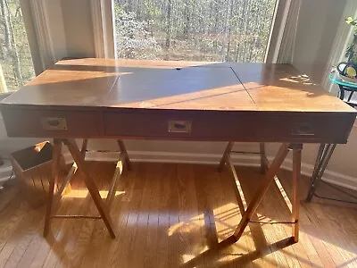 Mid Century English Mahogany Military Campaign Desk Circa 1850-1900 • $780