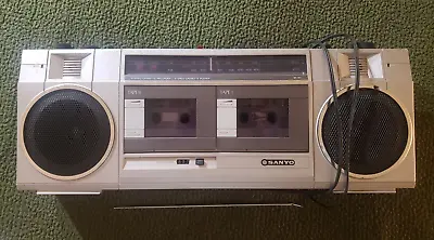 Vintage Sanyo -W1 Radio Dual Cassette Stereo Boombox W/ Power Cord READ INFO! • $40
