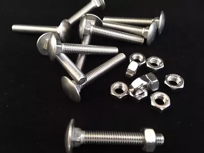 £129.40 • Buy Stainless Steel Carriage Bolts And Nuts Cup Square Coach Bolts & Nuts M5 M6 M8