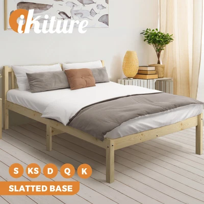 $107.91 • Buy Oikiture Bed Frame Queen Double King Single Wooden Base Timber