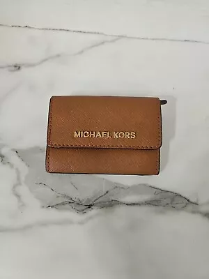 Michael Kors Brown Saffiano Leather Key / Card ID Window Holder Case • $18