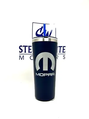 New Mopar 24oz Blue And Silver Mopar Logo Travel Cup With Lid And Straw • $33.46