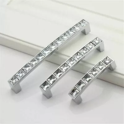 Crystal Brushed Steel T Bar Handles Kitchen/Cabinet/Door/Cupboard/Drawer/Bedroom • £3.29