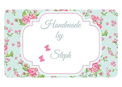 21 Hand Made By Shabby Chic  Personalised Glossy Craft Stickerslabels Any Text • £4.55