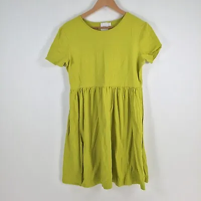 $24.95 • Buy Asos Maternity Womens Dress Size 14 Lime Green Fit Flare Short Sleeve 034008