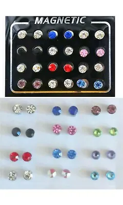MAGNETIC Earrings5mmcrystal Clip Colors Weight Loss Non-pierced No Allergy • $5