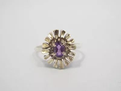 Kabana Sterling Silver & Amethyst Flower Design Ring Size 9.75 • $30