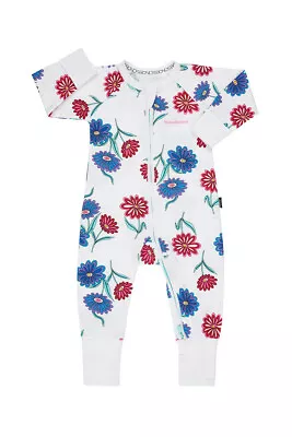 Bonds Baby Long Zip Zippy Wondersuit Romper Sizes 000 00 0 1 2 3 Colour Daisies • $14.99
