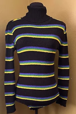 Womens Vintage Bodysuit Long Sleeve Turtleneck Leotard Size M • $97.99