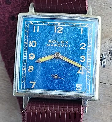 A VTG Big Tank Rolex Marconi Vintage Wrist Watch Cleaned Awesome • $715