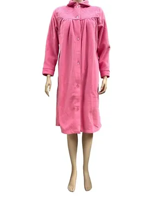 $74.95 • Buy Ladies Givoni Pink Carnation Short Length Button Dressing Gown Bath Robe (73)