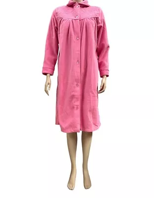 $74.95 • Buy Ladies Givoni Pink Carnation Short Length Button Dressing Gown Bath Robe (73)