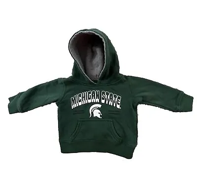 Vintage Michigan State Spartans Sweater Baby 3 Month Green White Hoodie Pullover • $17.42