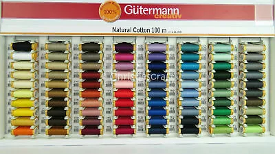 Gutermann Natural Cotton 100 M Reel - Choice Of 80 Colours • £3.28