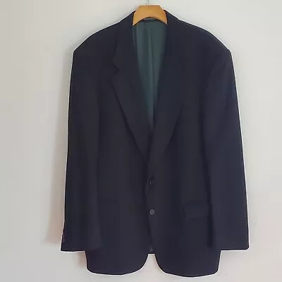 Ferrini Wool Cashmere Sport Coat Black Single Breasted Two Button Blazer Vintage • $40