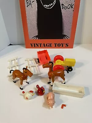 Vintage Fisher Price Farm Animals And Tractor • $15