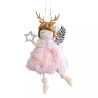 Plush Doll Christmas Hanging Pendants Antler Angel Girl Drop Ornaments • $3.79