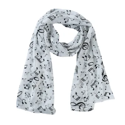 Women Ladies Neck Scarf Wrap Musical Note Pattern Shawl Scarves Decoration GA • £4.73