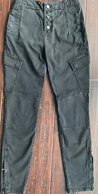 J Brand West Point Skinny Cargo Pants Size 25 Cotton Black Mid Rise • $55