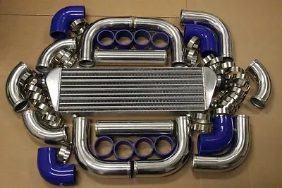 Blue Fimc Intercooler+turbo Piping Kit Coupler Clamps Mustang Svt Corba 5.0l Gt • $194.21