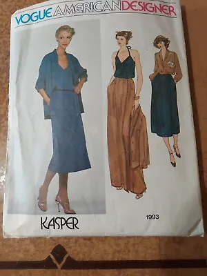 Vintage Vogue American Designer  3 Pc Skirt Top Jacket 1993 Complete Pattern  • $15