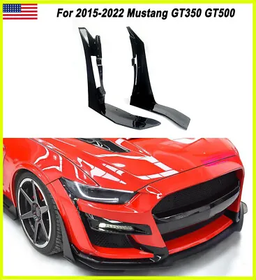 GT500 Style Replacement Bumper Winglets Gloss Black For Mustang GT350 2015-2022 • $77.99