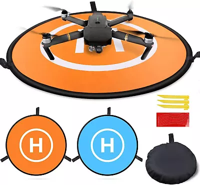 Universal Drone Helicopter Landing Pad Waterproof Helipad 55cm / Orange / Blue • £7.49