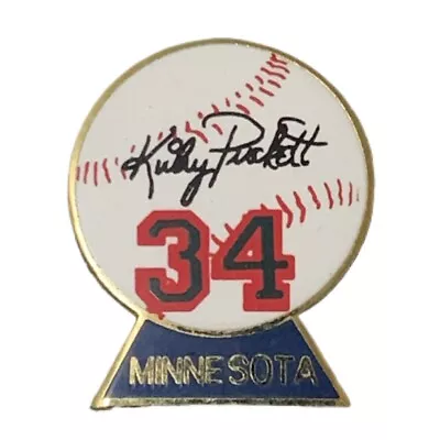 Vintage MLB Minnesota Twins Kirby Puckett Autographed Baseball Souvenir Pin • $13.49