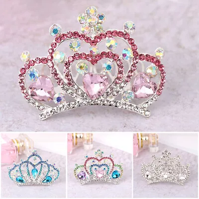 Girls Kids Hair Accessories Mini  Crystal Rhinestone Princess Crown Hair Comb • $2.95