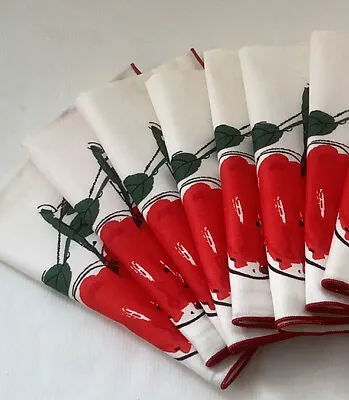 12 Vintage Vera Neumann Apple Napkins Never Used! Still Have Original Sticker! • $95