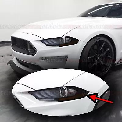 For 2018-2023 Ford Mustang S550 Headlight Side SMOKE Overlays Tint Decals Vinyl • $17.05