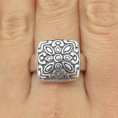 CHAPAL ZENRAY 925 Sterling Silver Vintage Floral Ornate Ring Size 9 • $59.99