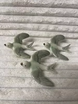 WADE 1950s GREEN SWALLOW Flying Birds Set Of 3 Swallows 1956-1960 • £39.99
