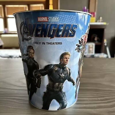 2019 Marvel Studios Avengers Endgame Tin Popcorn Bucket/Trash Can. 8.5 ×7  • $9.99