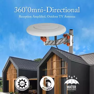 360° Omni-directional Outdoor TV Antenna RV Marine Gain Booster Digital UHF VHF • $37.99