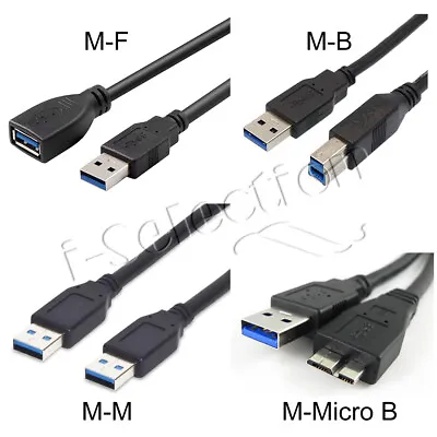 $7.99 • Buy USB 3.0 Data Transfer Extension / Printer Cable Super-Speed 0.5m 1m 1.5m 2m 3m