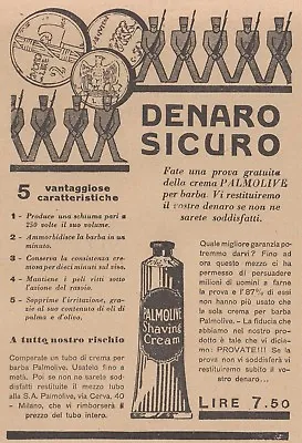 V0607 Shaving Cream Palmolive - Coins - Advertising D'Epoca - 1931 Advertising • $7.14