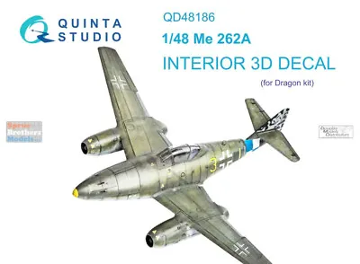 QTSQD48186 1:48 Quinta Studio Interior 3D Decal - Me262A (DRA Kit) • $15.99