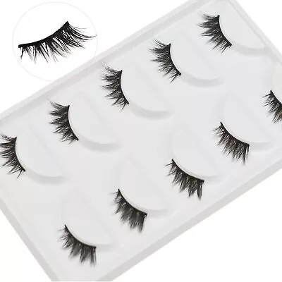 5 Pairs 3D Mink Half Lashes Corner Eyelashes False Natural Short Wispy Long Fake • £3.99