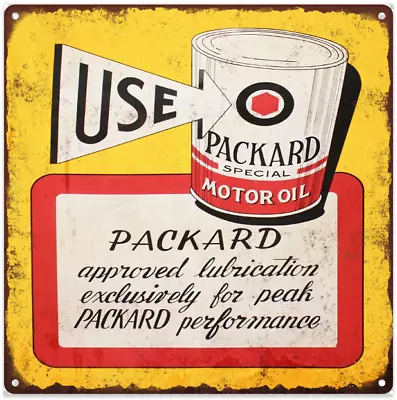 Packard Motor Oil Metal Sign Ad Repro Mancave Garage Shop 12x12  60247 • $28.95