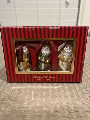 $16.99 • Buy Waterford Holiday Heirlooms Santa Ornaments Set Of 3