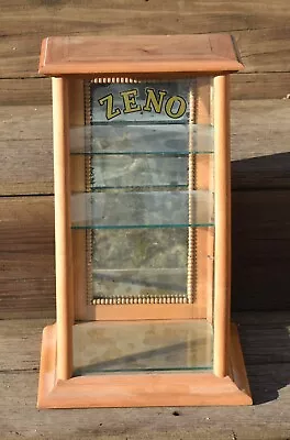 Antique ZENO GUM Advertising Shelf General Store Display Case Cabinet W Mirror • $595