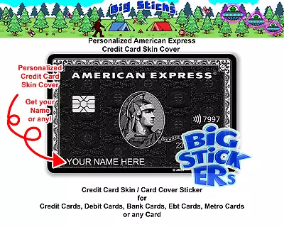 American Express Black AMEX Credit Card SMART Sticker Skin Wrap • $8.76