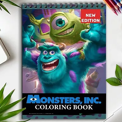 Monsters Inc Spiral-Bound Coloring Book Stress Relief Easy And Relieving • $19.99