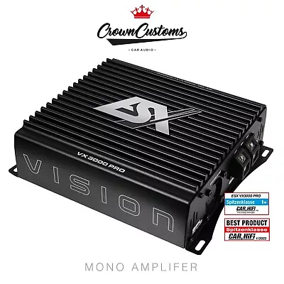 6600 Watt Max  Bass Amplifier Esx Vision Vx3000.1 Pro Car Audio Amp Subwoofer • £469.99